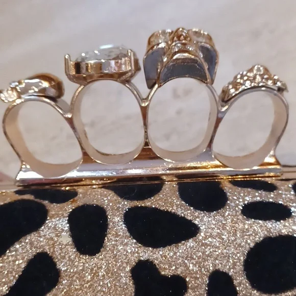 Unique Black/Shimmery Gold Clutch - Picture 3 of 9